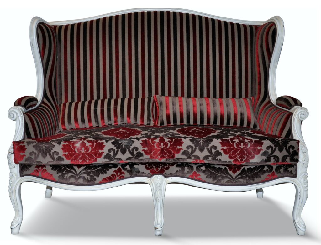 GAËLLE CANAPÉ 2 places laque blanc excellence tissu client