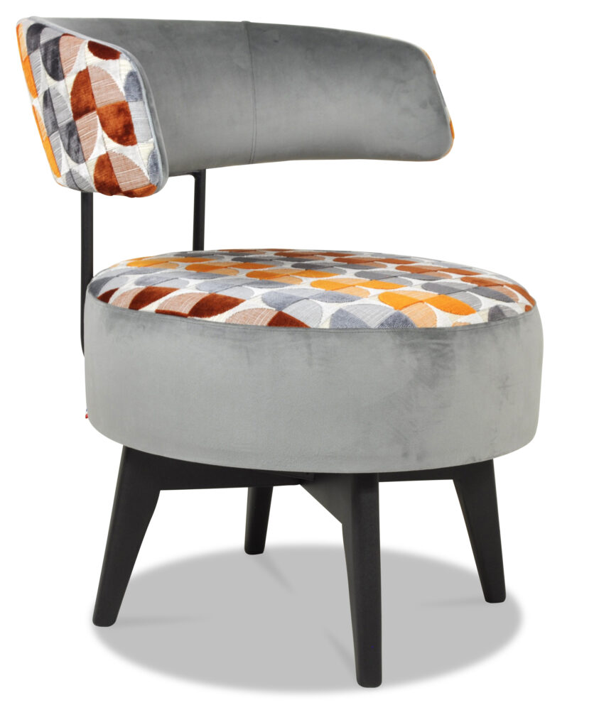 LÉO laque noire tissus dos arriere et dessus assise mississipi orange dos vant et devanture assise brunei 5