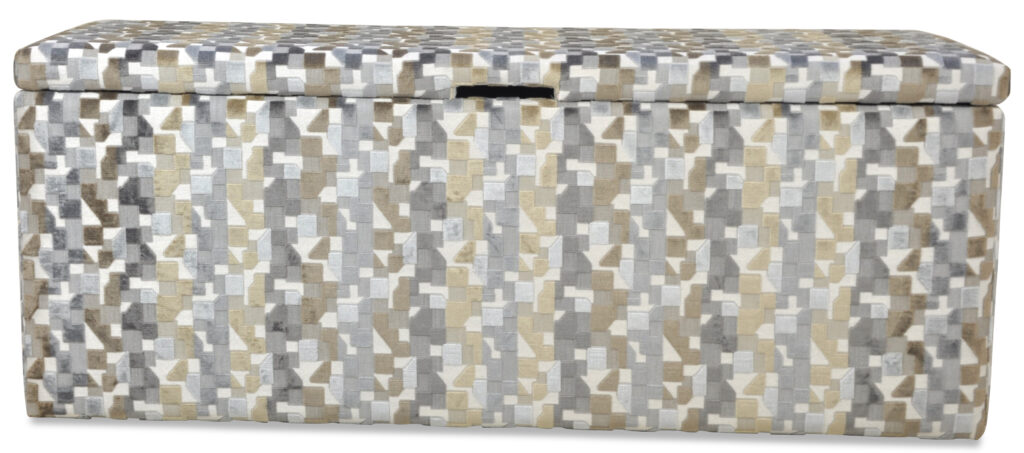 BANC COFFRE lit longueur 120 tissu indina clair