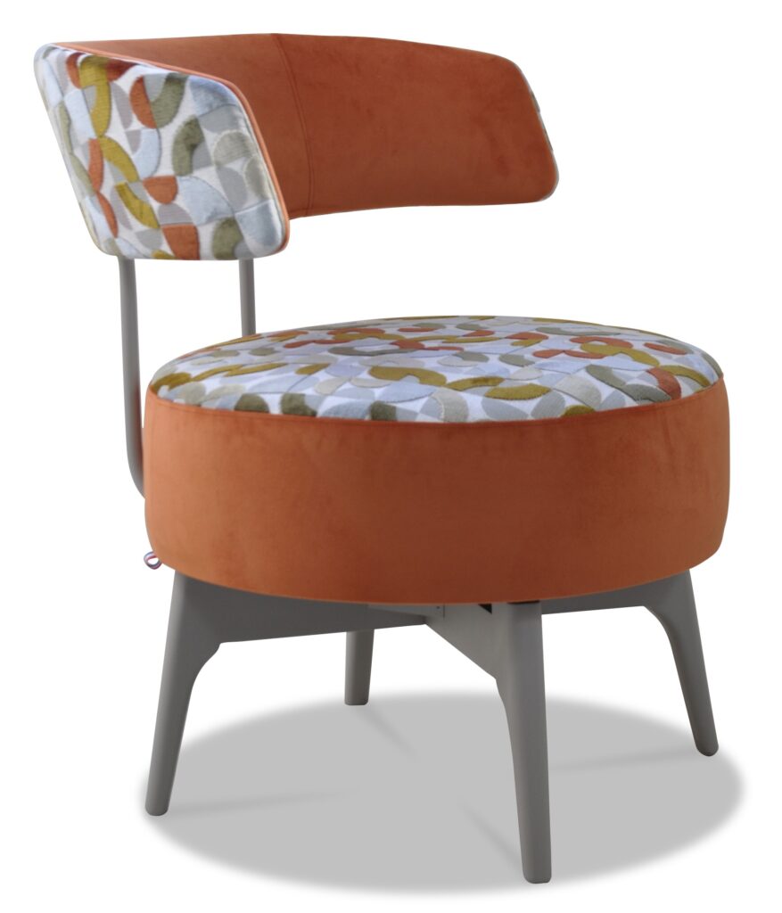 LÉO laque alu tissus devanture et dos avant brunei 19 dessus assise et dos arrière minesso