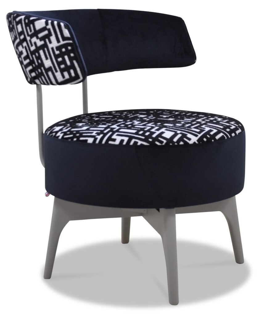 LÉO laque alu tissus dos avant et devanture brunei 1 dessus assise et dos arriere brunei