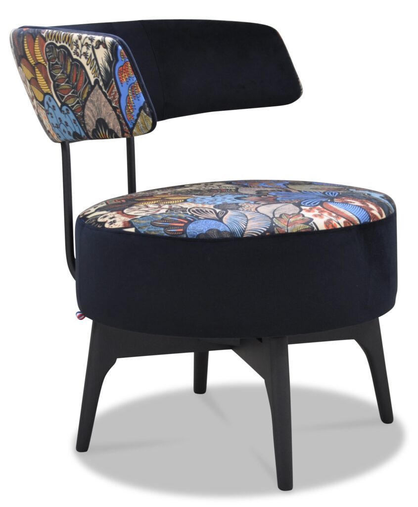 LÉO laque anthracite tissus devanture et dos avant brunei 1 dos arrière et dessus assise Joséphine