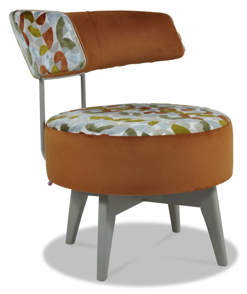 LÉO laque gris mode tissus dos arrière et dessus assise minesso dos avant et devanture assise brunei 19