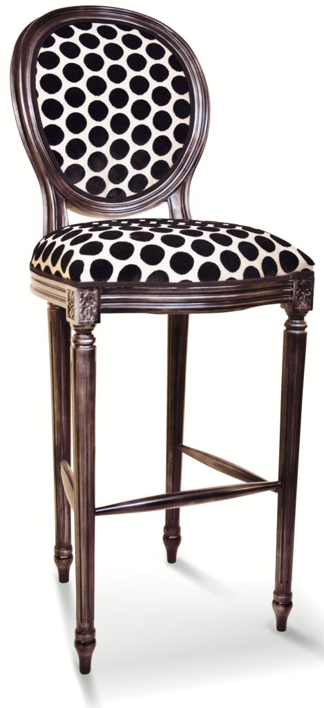 TABOURET LAURENCE laque oxyde tissu fifties