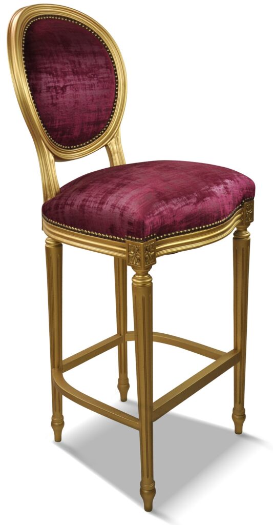 TABOURET LAURENCE laque or spécial tissu client