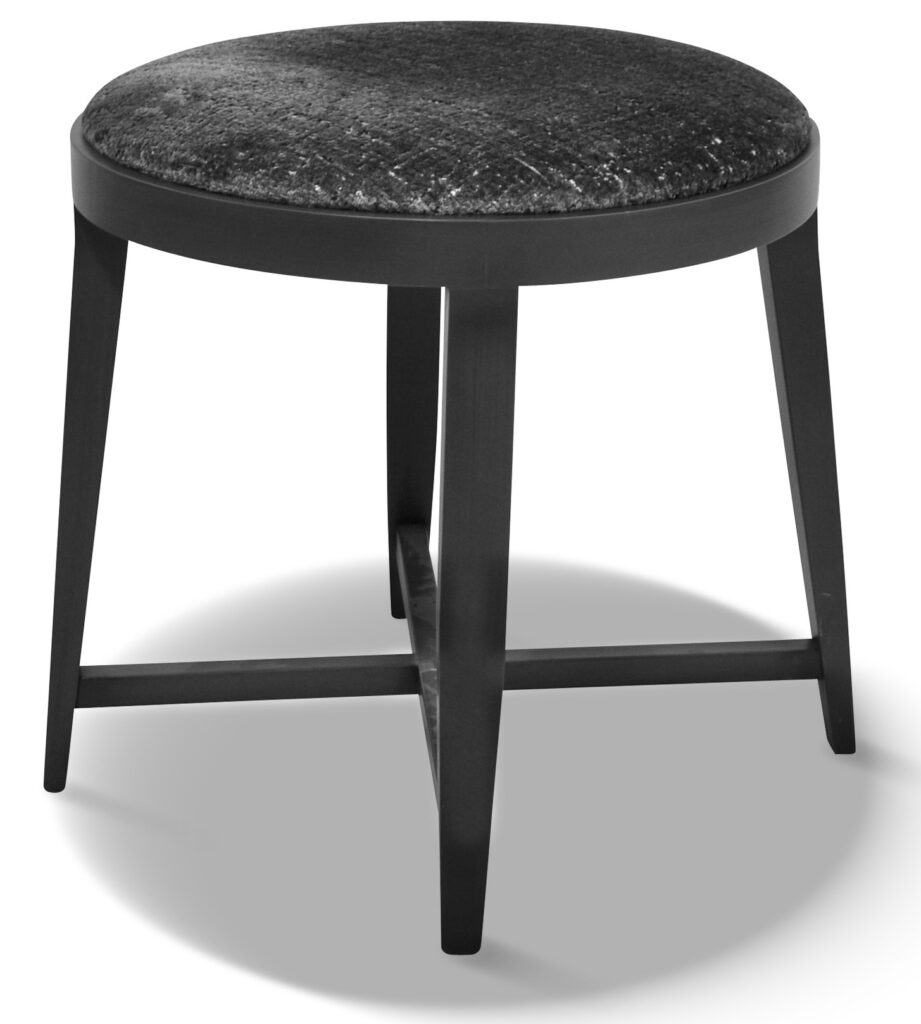 Tabouret AUDREY laque anthracite tissu voie lactée