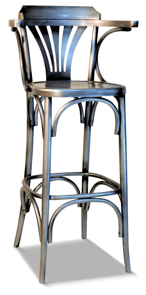 TABOURET 80 laque vieil argent