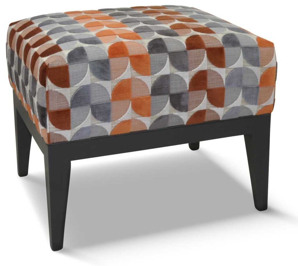 POUF rectangulaire tissu mississipi orange