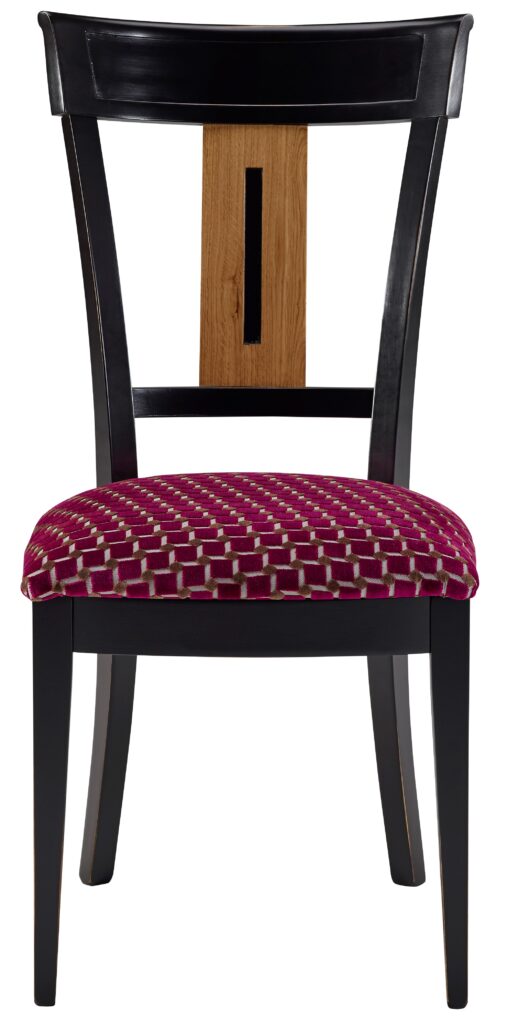 MÉLANIE fronton creusé pieds droits palmette spéciale laque noire et teinte bois